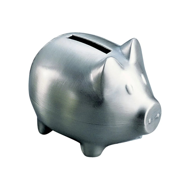Piggy Bank Pewter Finish Small