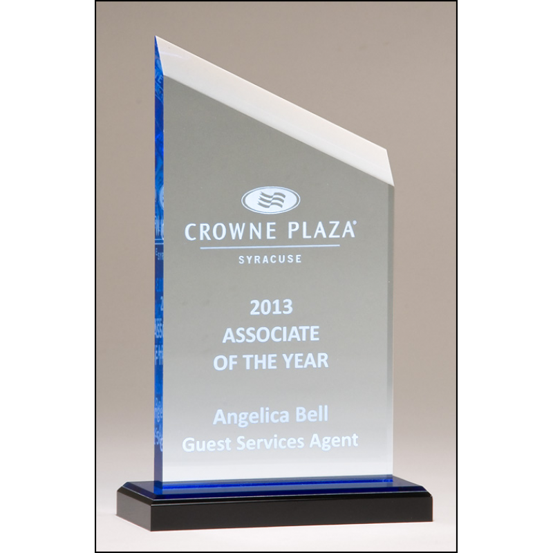 Zenith Series Acrylic Award - Blue Accent and Blue Mirror Top