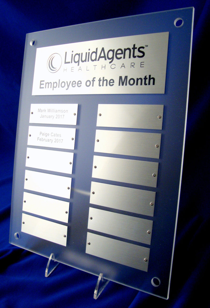 Frosted Acrylic Custom Perpetual Plaque -  Multiple Sizes