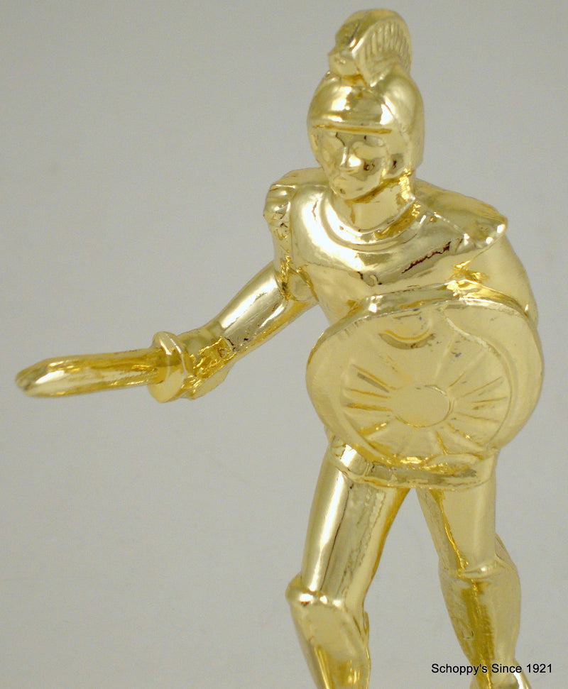 Trojan Figure On White Marble Base-Trophy-Schoppy&