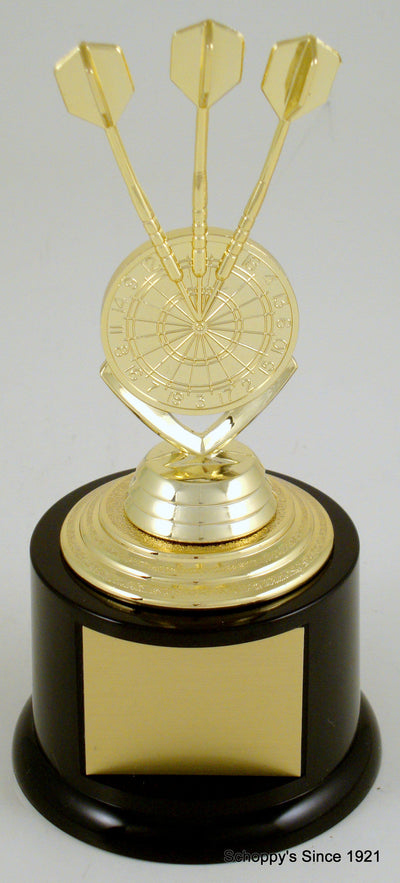 Darts Triple Bullseye Trophy On Black Round Base-Trophy-Schoppy's Since 1921
