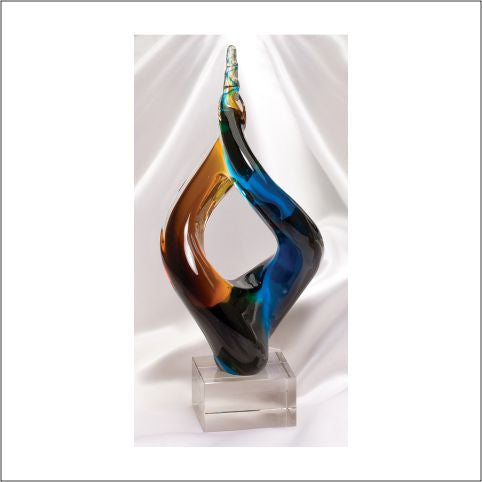 Art Glass Sculpture Two Tone