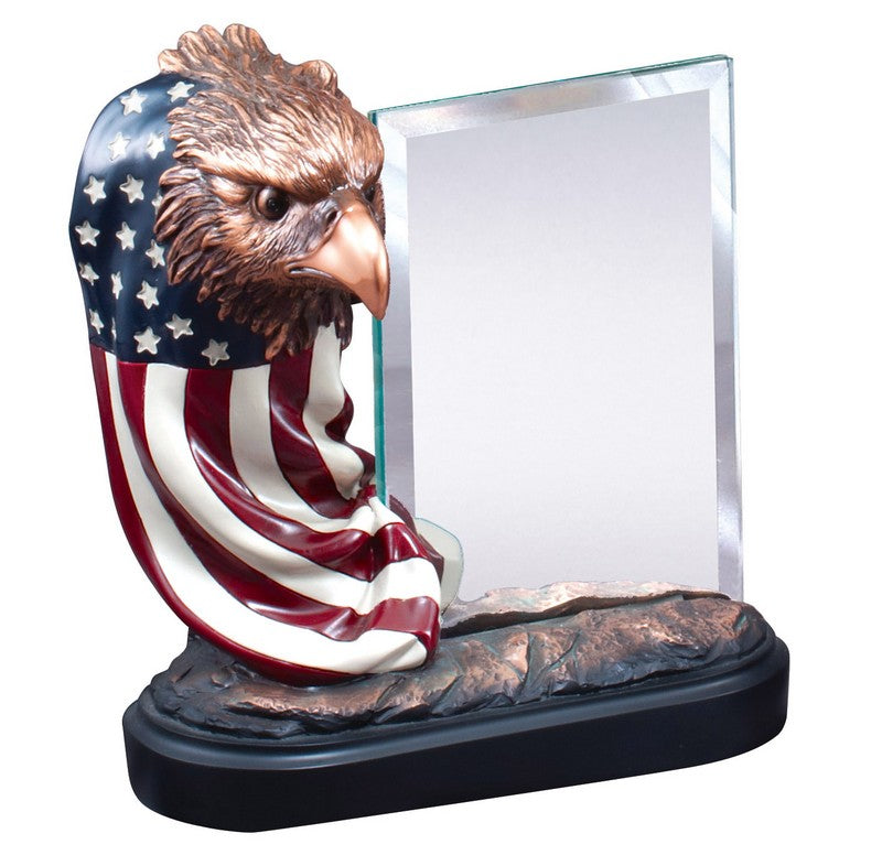 American Eagle Glass Pane Resin Trophy