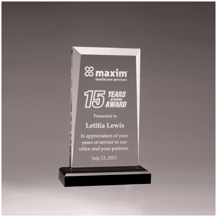 Apex Series Acrylic Award with Colored Base - Schoppy's Since 1921