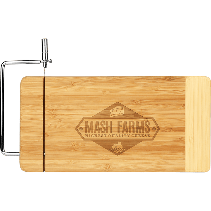 Bamboo Rectangle Cutting Board with Metal Cheese Cutter - Schoppy's Since 1921