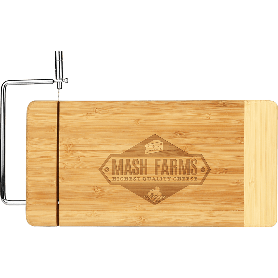 Bamboo Rectangle Cutting Board with Metal Cheese Cutter - Schoppy's Since 1921