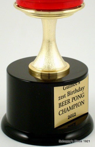 Beer Pong Trophy - Large with Round Base - Schoppy's Since 1921