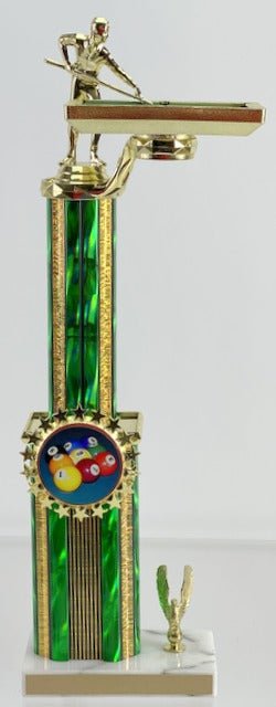 Billiards 2 Tier Trophy with Table - Schoppy's Since 1921