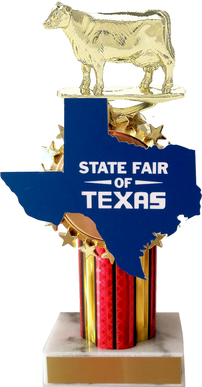 State Fair Animal Trophy With State Cutout