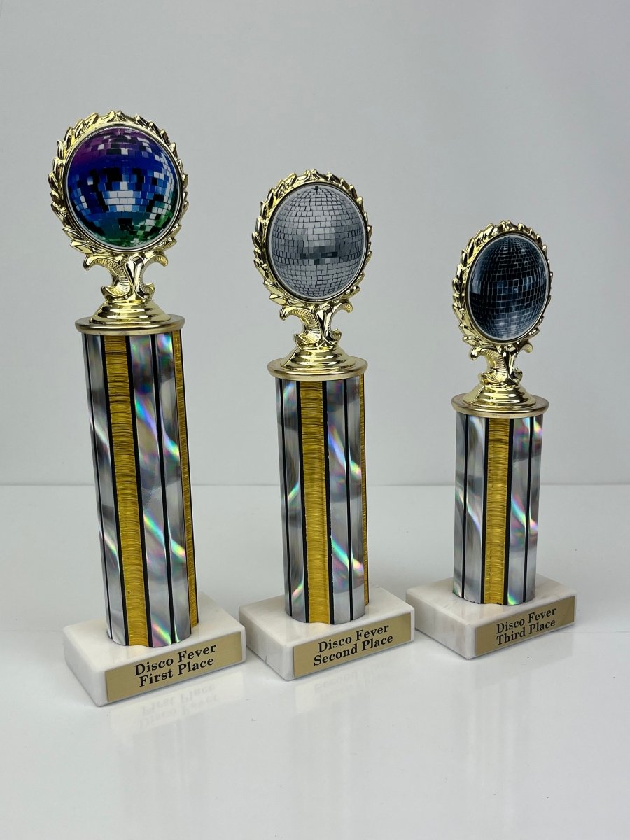 Disco Ball Logo Column Trophy - Schoppy's Since 1921