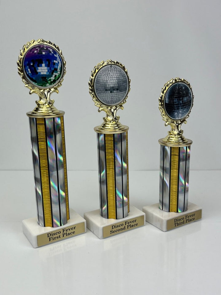 Disco Ball Logo Column Trophy - Schoppy's Since 1921