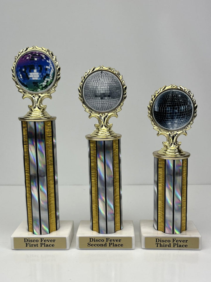 Disco Ball Logo Column Trophy - Schoppy's Since 1921