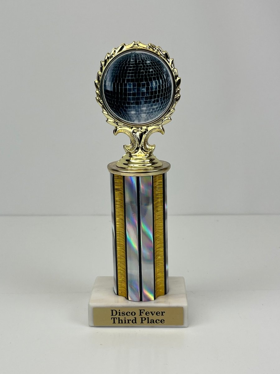 Disco Ball Logo Column Trophy - Schoppy's Since 1921