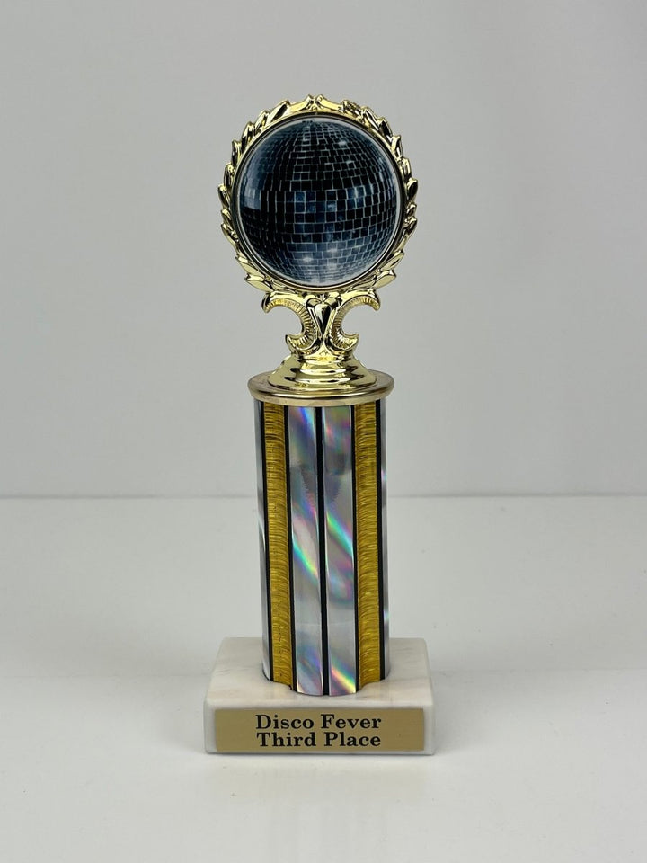 Disco Ball Logo Column Trophy - Schoppy's Since 1921