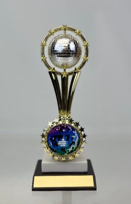 Disco Ball Spinning Trophy with Medallion Holder - Schoppy's Since 1921