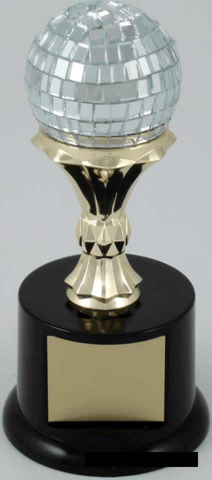 Disco Ball Trophy on Black Round Base - Schoppy's Since 1921