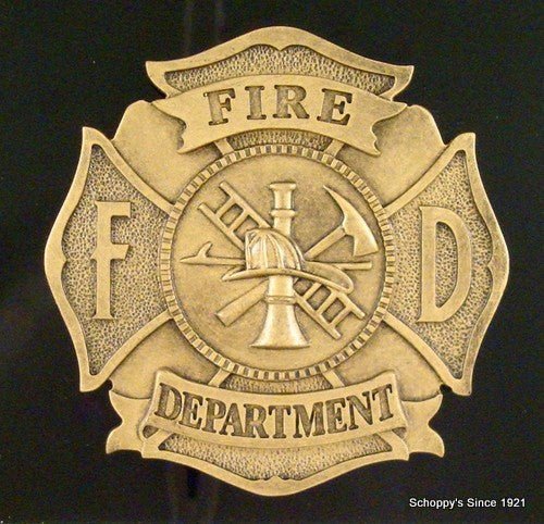 Fire Department Plaque - Schoppy's Since 1921