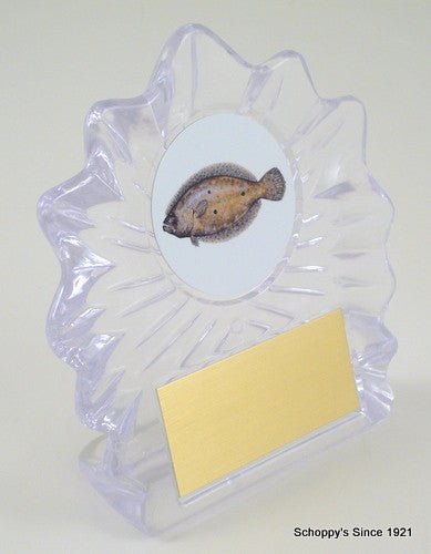 Fish Logo Shell Acrylic Trophy - Schoppy's Since 1921