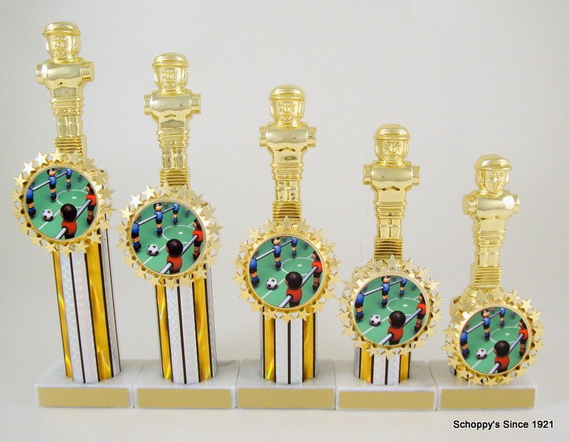 Foosball Round Column Logo Holder Trophy - Schoppy's Since 1921