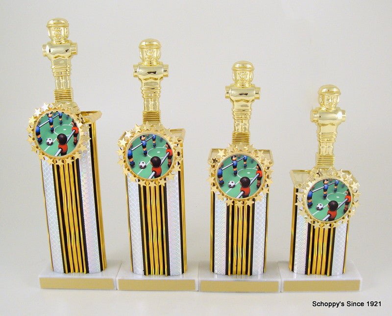 Foosball Wide Column Logo Holder Trophy - Schoppy's Since 1921