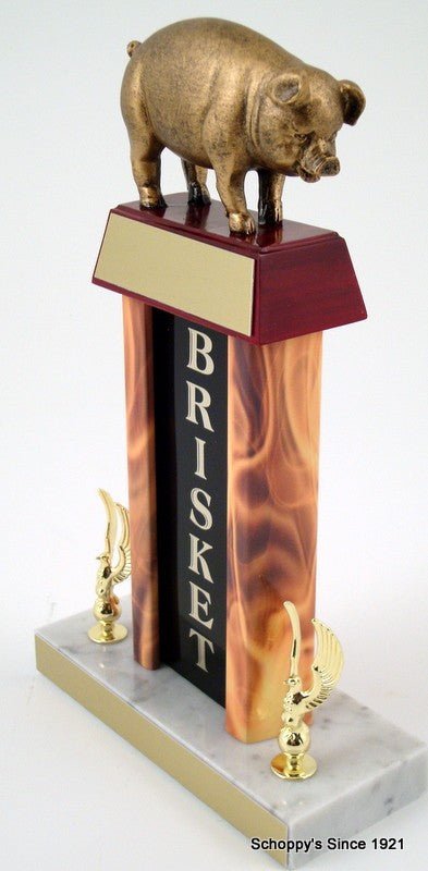 Pig Trophy on Flaming Column - Schoppy Original - Schoppy's Since 1921