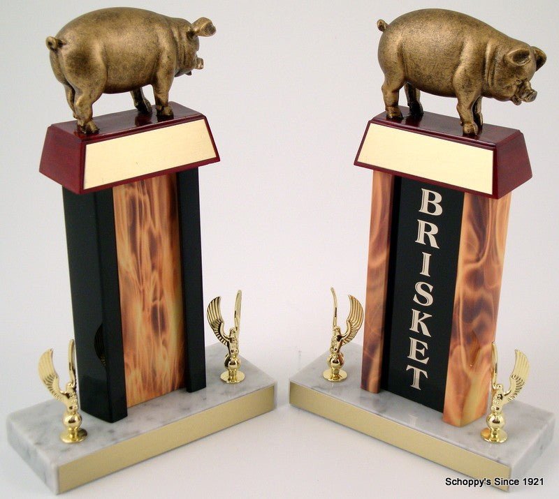 Pig Trophy with Black Column & Flaming Center - Schoppy Original - Schoppy's Since 1921