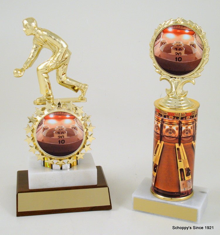 Skee Ball Original Metal Roll Column Logo Trophy - Schoppy's Since 1921
