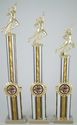 Double Column Cheerleading Trophy with Star Holder - Set-Trophies-Schoppy's Since 1921