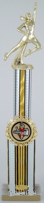 Double Column Cheerleading Trophy with Star Holder - Small-Trophies-Schoppy's Since 1921