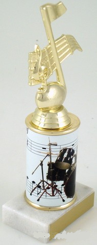 Drums Trophy with Custom Round Column-Trophies-Schoppy's Since 1921