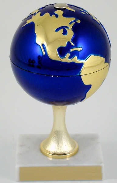 Earth Day Globe Stem on White Marble Trophy-Trophies-Schoppy's Since 1921