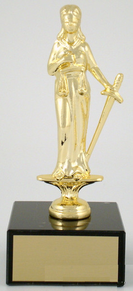 Justice Dye Cast Trophy on Black Marble Base-Trophies-Schoppy&