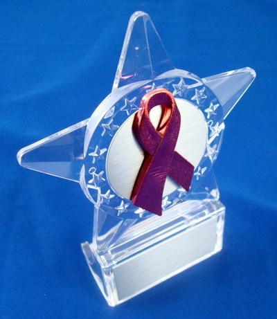 Awareness Ribbon Star Acrylic Trophy-Trophies-Schoppy's Since 1921