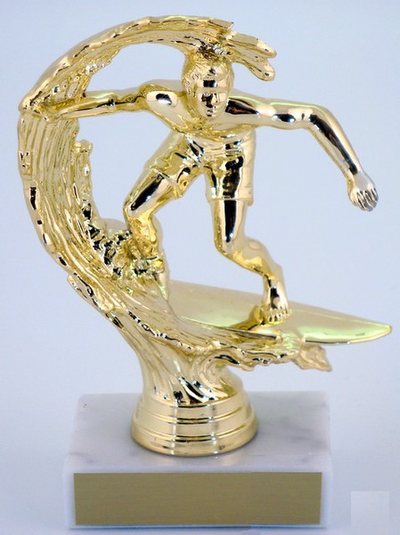 Surfer Trophy on 2 x 3 marble base-Trophies-Schoppy's Since 1921