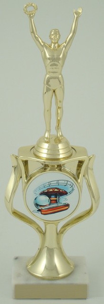 Pinball Trophy with Logo in Riser-Trophies-Schoppy&
