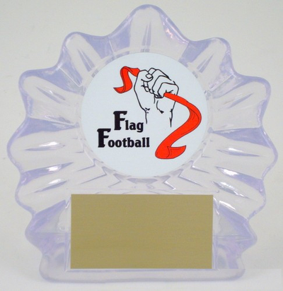 Flag Football Logo Acrylic Shell Trophy-Trophies-Schoppy's Since 1921