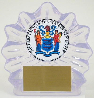 The Great Seal of New Jersey Large Shell Trophy-Trophies-Schoppy's Since 1921