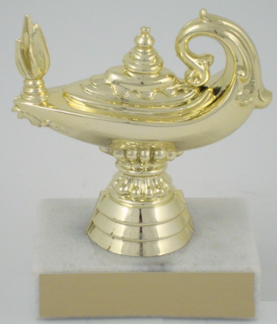 Lamp of Learning Trophy on Marble Base-Trophies-Schoppy's Since 1921