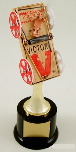 Mouse Trap Racing Trophy on Black Round Base-Trophies-Schoppy's Since 1921