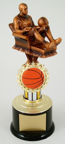 Recliner Basketball on Black Round Base-Trophies-Schoppy's Since 1921