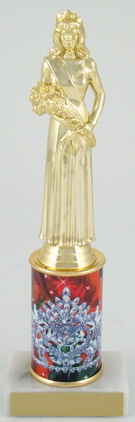 Schoppy Pageants Full Color Metal Column Trophy - Small-Trophies-Schoppy's Since 1921