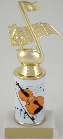 Violin Trophy with Custom Round Column-Trophies-Schoppy's Since 1921