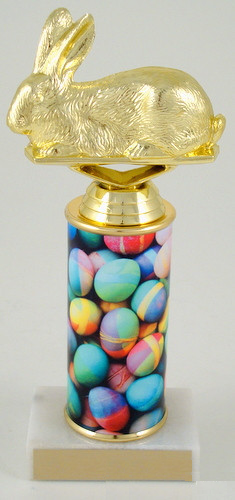 Bunny Trophy with Easter Egg Custom Round Column-Trophies-Schoppy's Since 1921