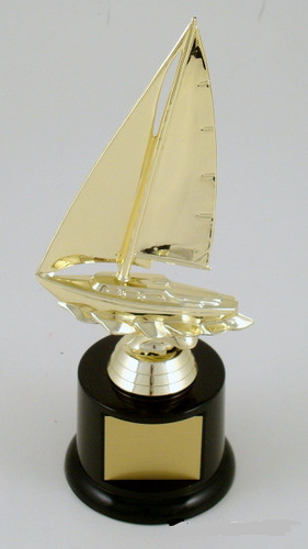 Sailboat Trophy On Marble - Large-Trophies-Schoppy's Since 1921
