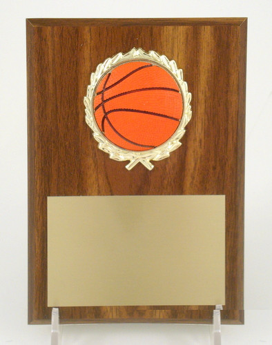 Basketball 5" x 7" Plaque with Relief Ball Logo-Plaque-Schoppy's Since 1921