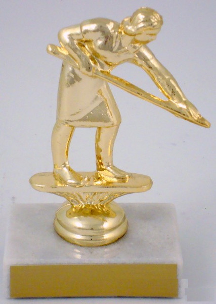 Metal Billiards Trophy On Marble-Trophies-Schoppy&