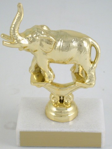 Metal Political Animal Figure Trophy On White Marble-Trophies-Schoppy&
