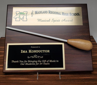 Outstanding Student Conductor Plaque with Custom Baton & your Logo or Group-Plaque-Schoppy's Since 1921
