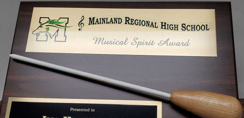 Outstanding Student Conductor Plaque with Custom Baton & your Logo or Group-Plaque-Schoppy&