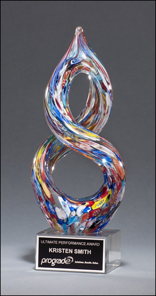 Helix Shaped Multi-Color on Art Glass Award-Glass & Crystal Award-Schoppy&
